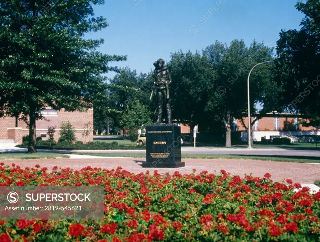 Boys Town Statue and flower in a park, Nebraska, USA