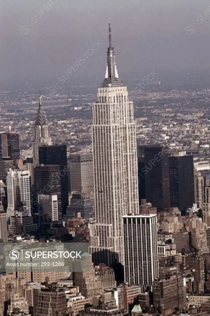 Skyscrapers in a city, Empire State Building, Chrysler Building, Manhattan, New York City, New York, USA