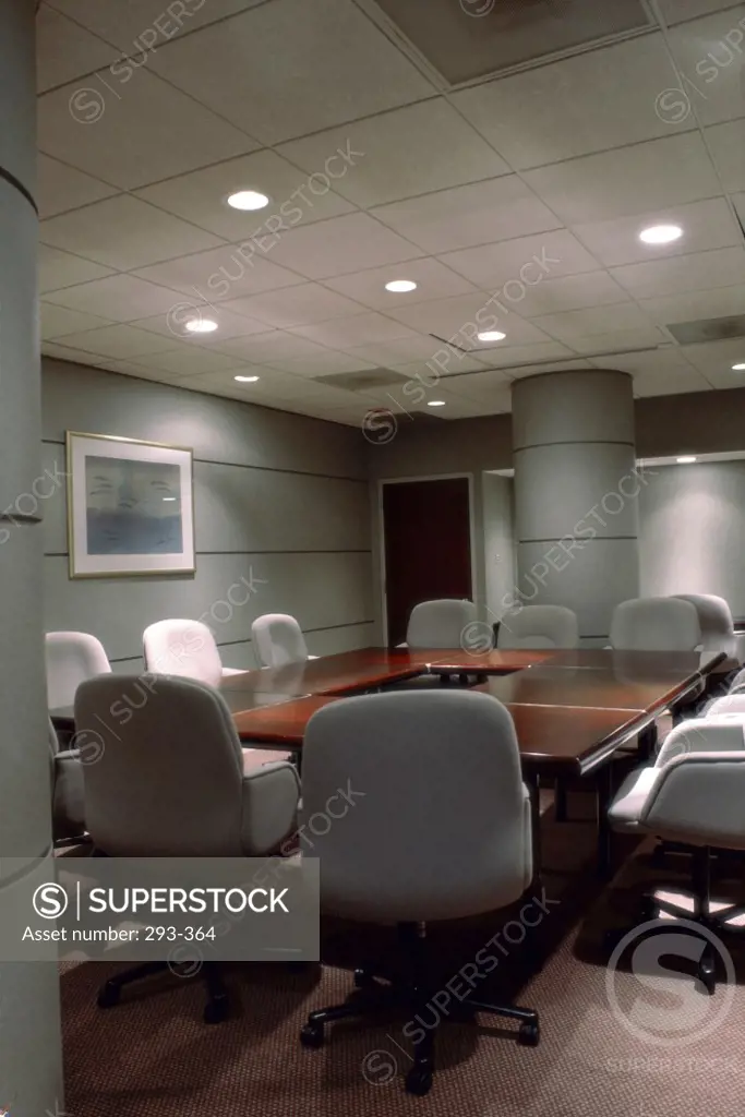 Office furniture in a conference room