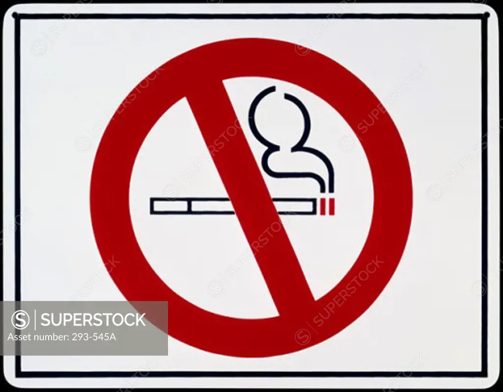 Close-up of a no smoking sign