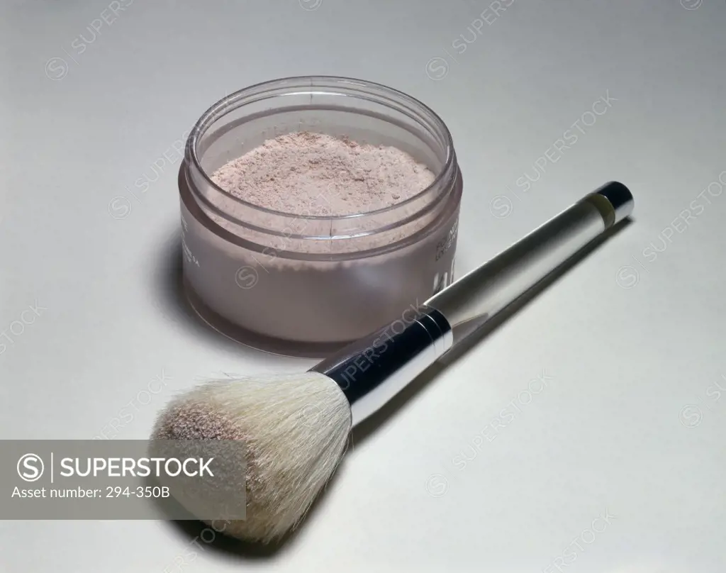 Close-up of a make-up brush with foundation