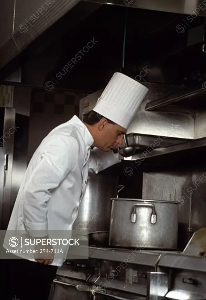 Chef preparing food in a kitchen
