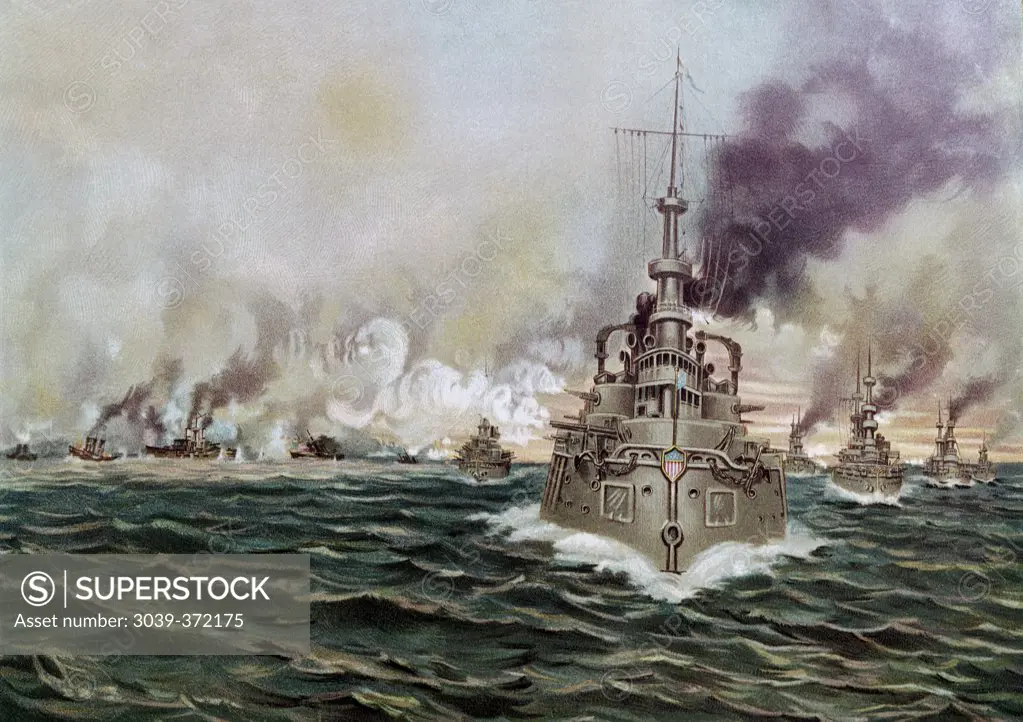Naval Battle of Santiago, 1898 Spanish American War The Werner Company 