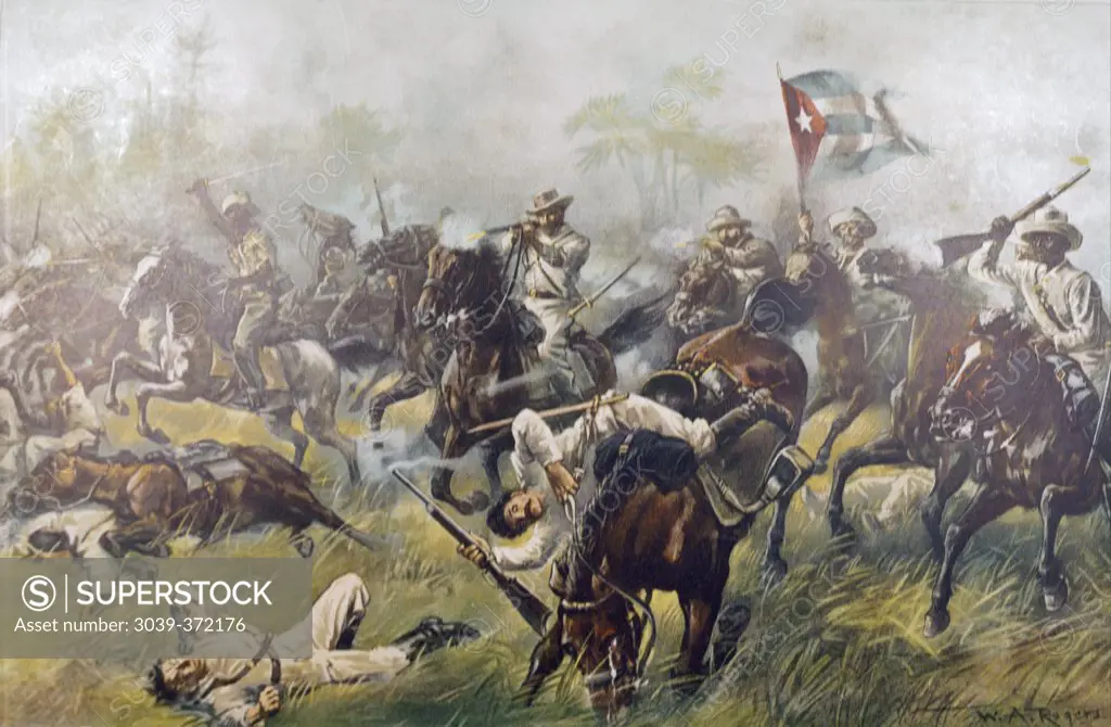 Battle of Desmayo,  Spanish American War by William Allen Rogers,  (1854-1931),  1899