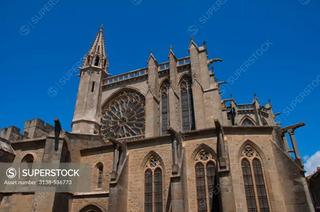 Low angle view of a church, Basilica of St. Nazaire and St. Celse, Carcassonne, Aude, Languedoc-Rousillon, France