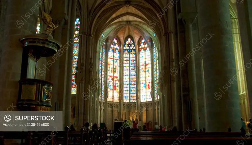 Interiors of a church, Basilica of St. Nazaire and St. Celse, Carcassonne, Aude, Languedoc-Rousillon, France