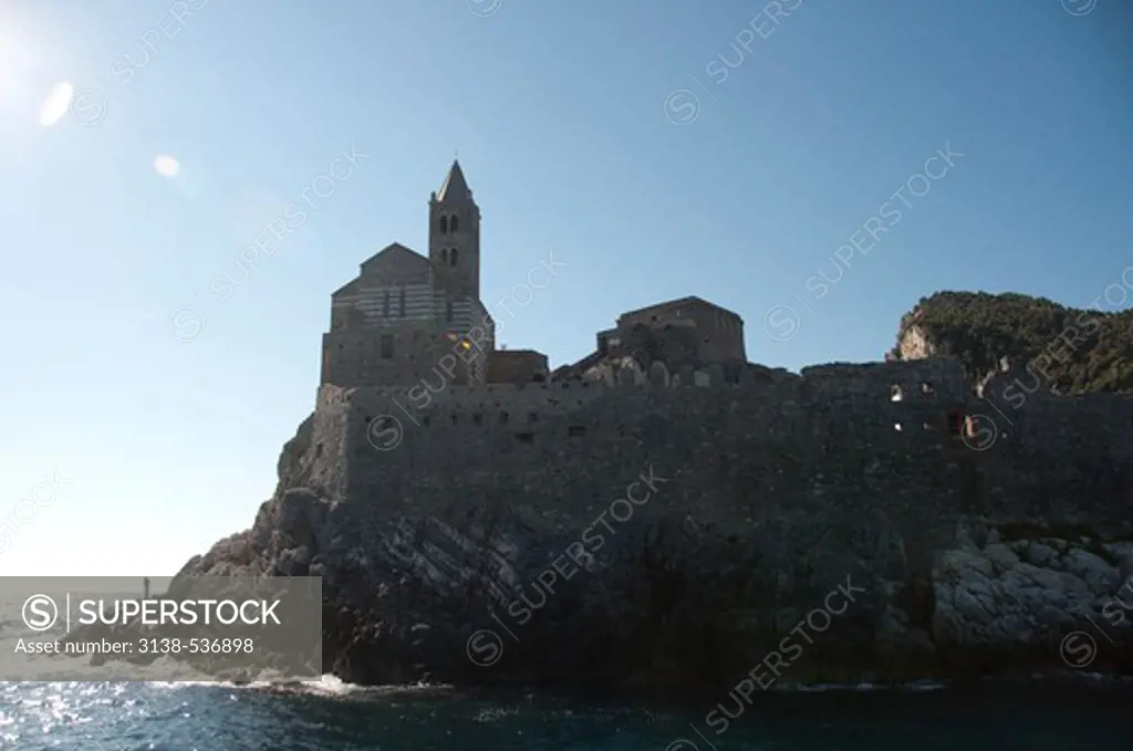 Church on the coast, Church of San Pietro, Portovenere, La Spezia Province, Liguria, Italy