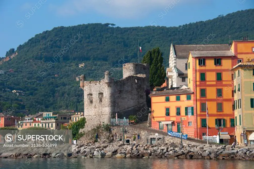 Buildings at the waterfront, Santa Margherita Fort, Santa Margherita Ligure, Genoa Province, Liguria, Italy