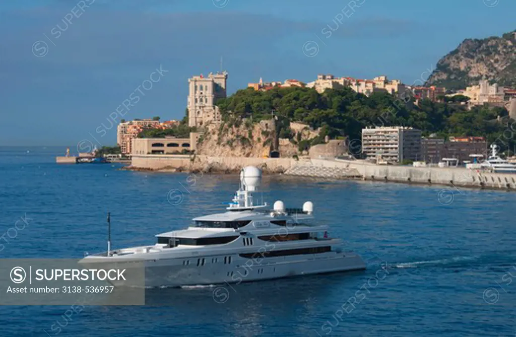 Mega yacht Lady Lau in the sea, Monte Carlo, Monaco