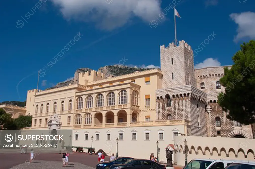 Facade of a palace, Prince's Palace Of Monaco, Monte Carlo, Monaco