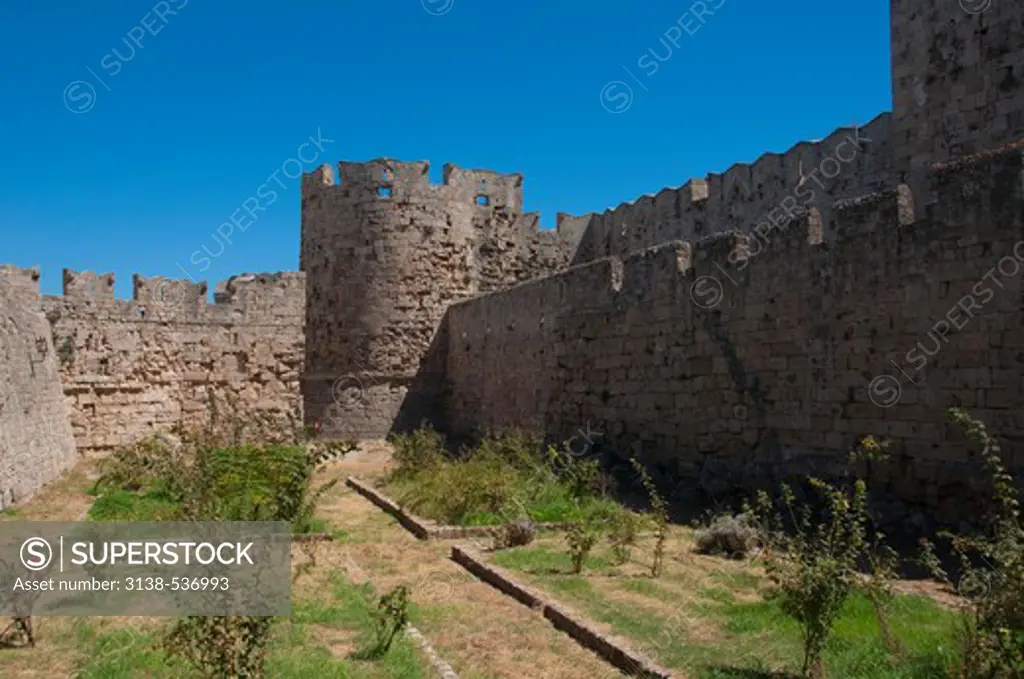 Ruins of a fort, Rhodes, Dodecanese Islands, Greece
