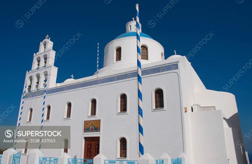 Low angle view of a church, Church Of Panagia Of Platsani, Caldera Square, Oia, Santorini, Cyclades Islands, Greece