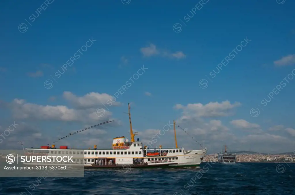 Ferry in the strait, Bosphorus, Eminonu, Istanbul, Turkey