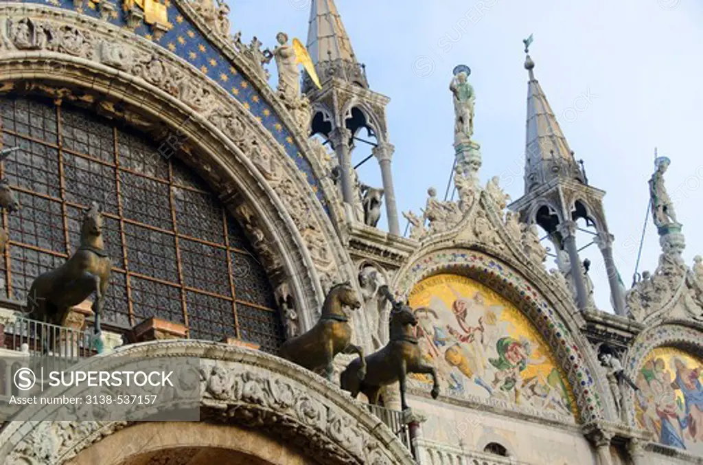 Low angle view of a cathedral, St. Mark's Cathedral, Venice, Veneto, Italy