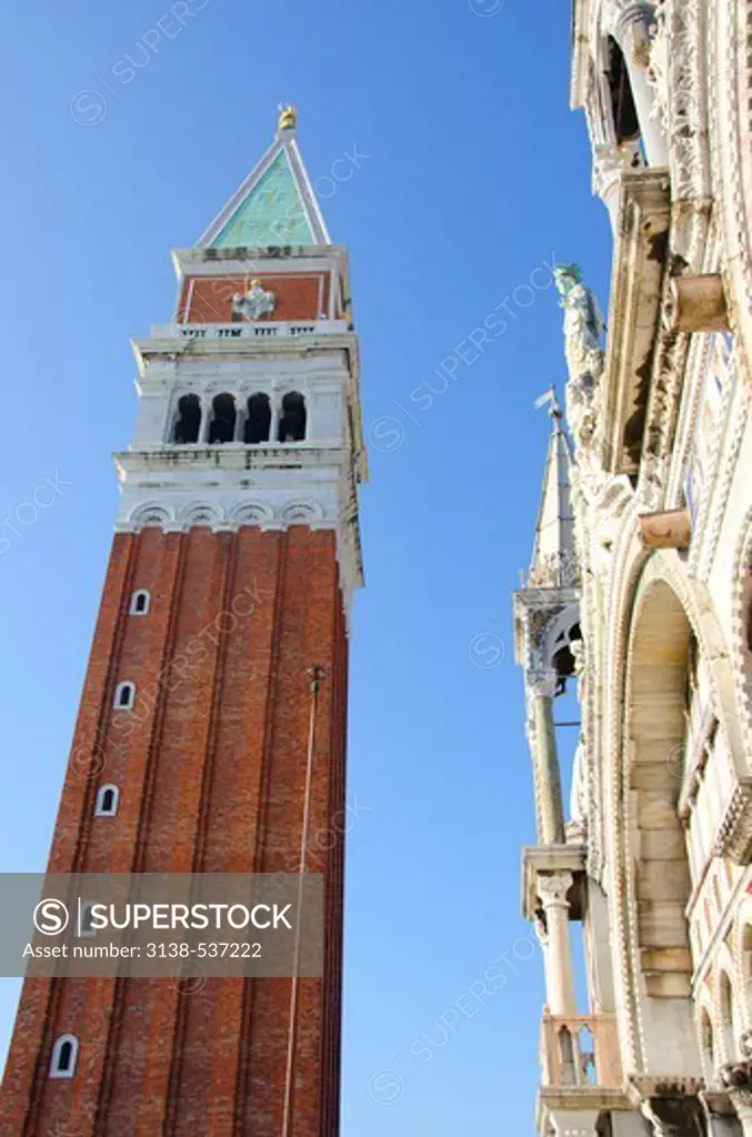 Bell tower of St. Mark's Cathedral, St. Mark's Square, Venice, Veneto, Italy