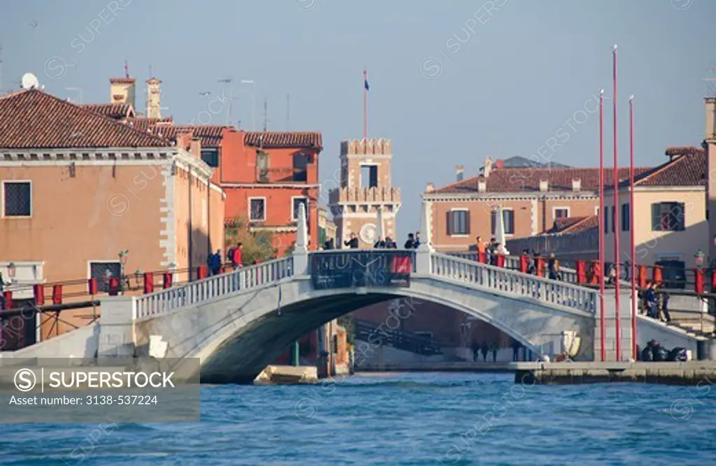 Bridge over the canal, Venetian Arsenal, Grand Canal, Venice, Veneto, Italy
