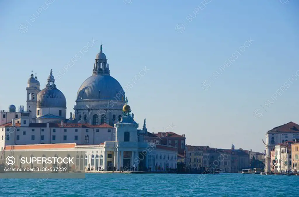Church at the waterfront, Santa Maria Della Salute, Grand Canal, Venice, Veneto, Italy
