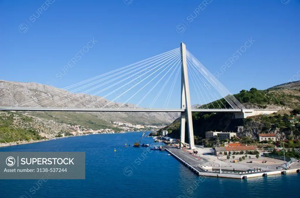 The Franco Tudjman Bridge over the River Dubrovacka, Dubrovnik, Dalmatia, Croatia