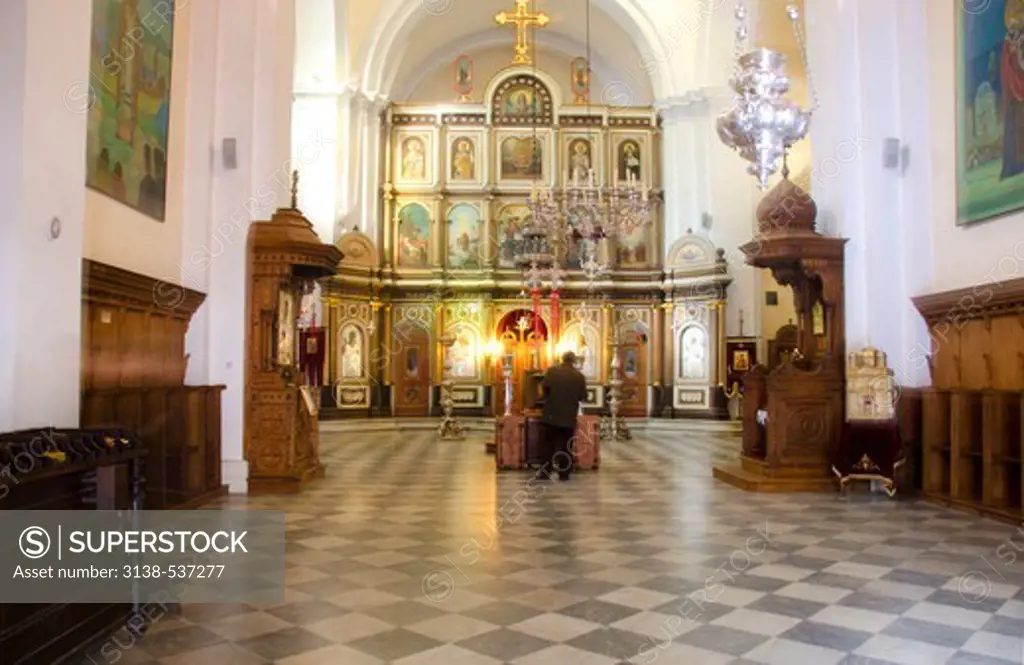 Interiors of the Serbian Orthodox Church, Kotor, Montenegro