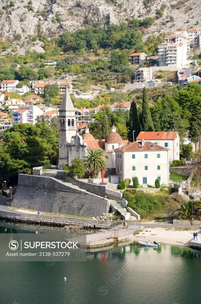 Old Town at waterfront, Perast, Kotor Bay, Montenegro