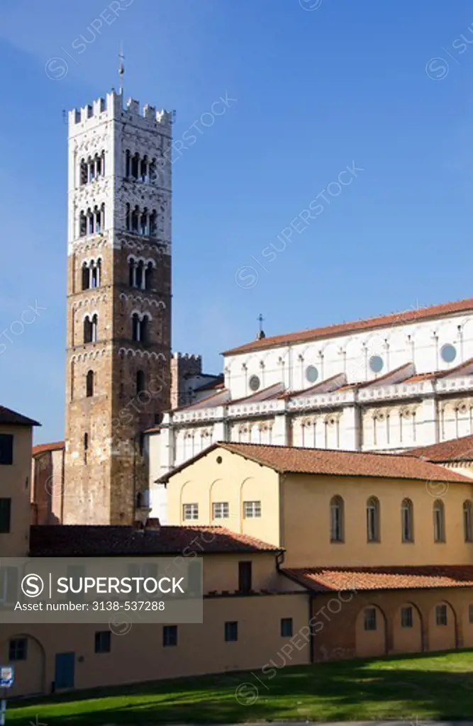 The bell tower of a church, Duomo San Martino, Lucca, Tuscany, Italy