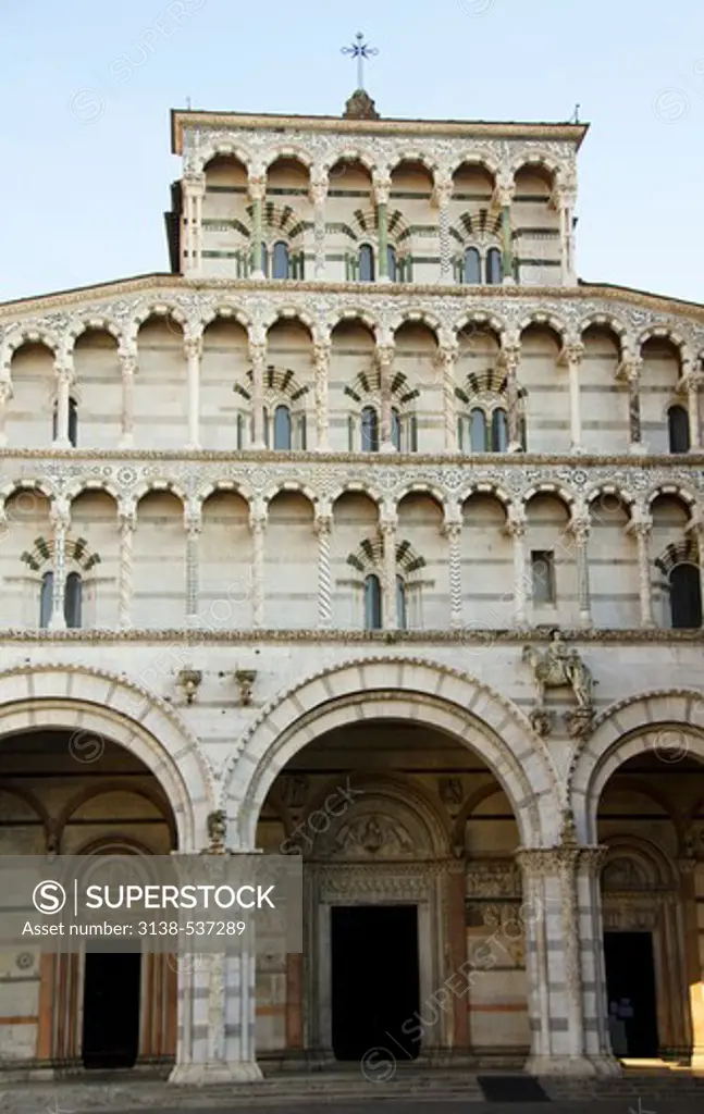 Facade of a cathedral, Duomo San Martino, Lucca, Tuscany, Italy