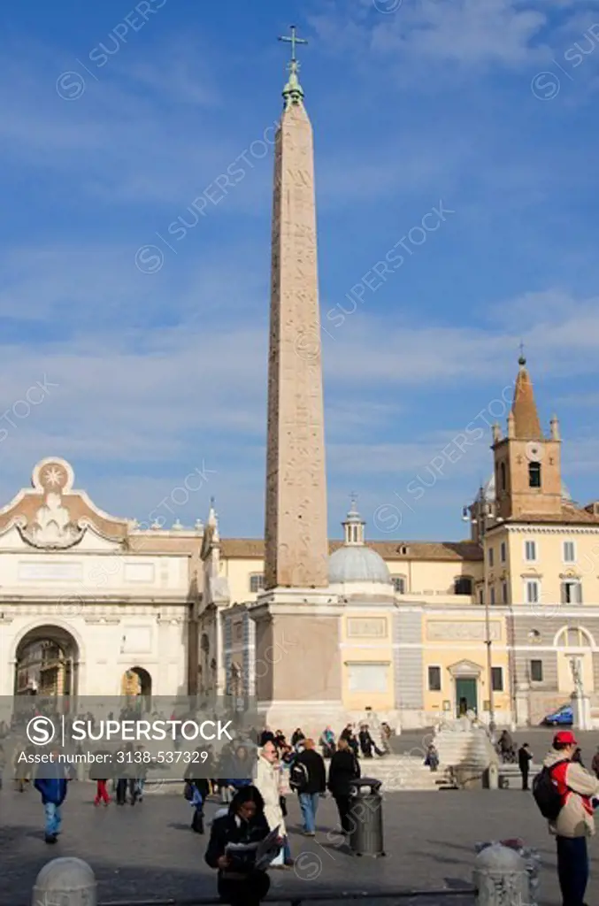 Tourists at the Piazza del Popolo, Rome, Lazio, Italy