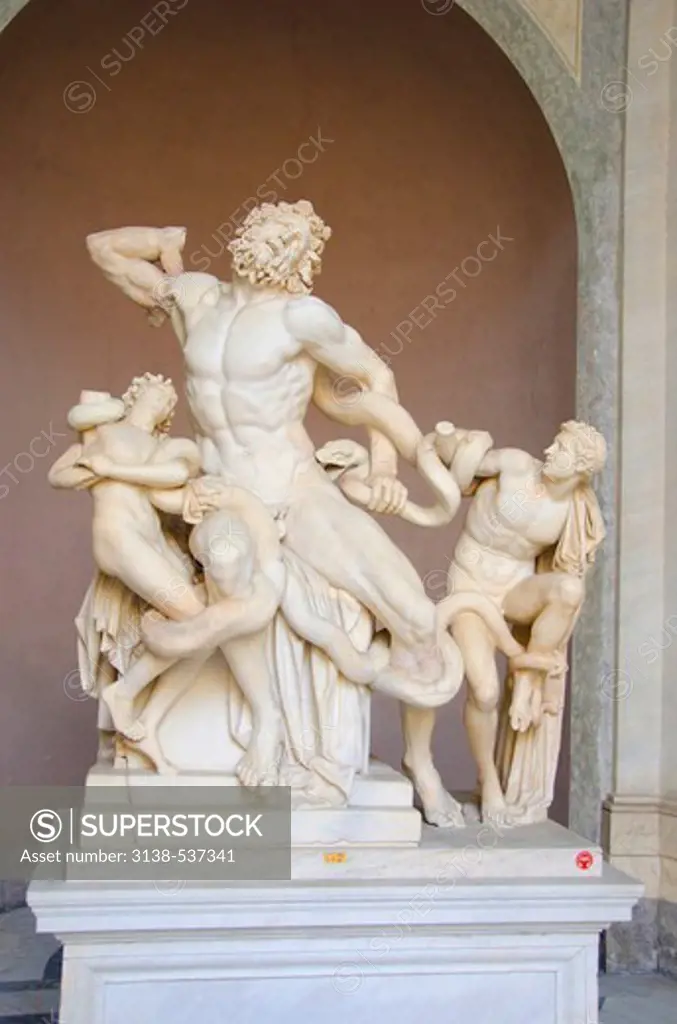 Laocoon and his sons sculpture in a museum, Vatican Museums, Vatican City