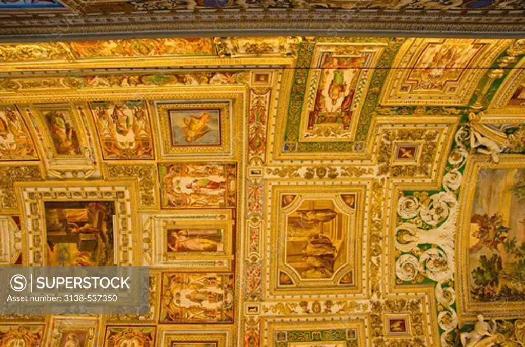 Ceiling details of the Gallery of Maps, Vatican Museums, Vatican City