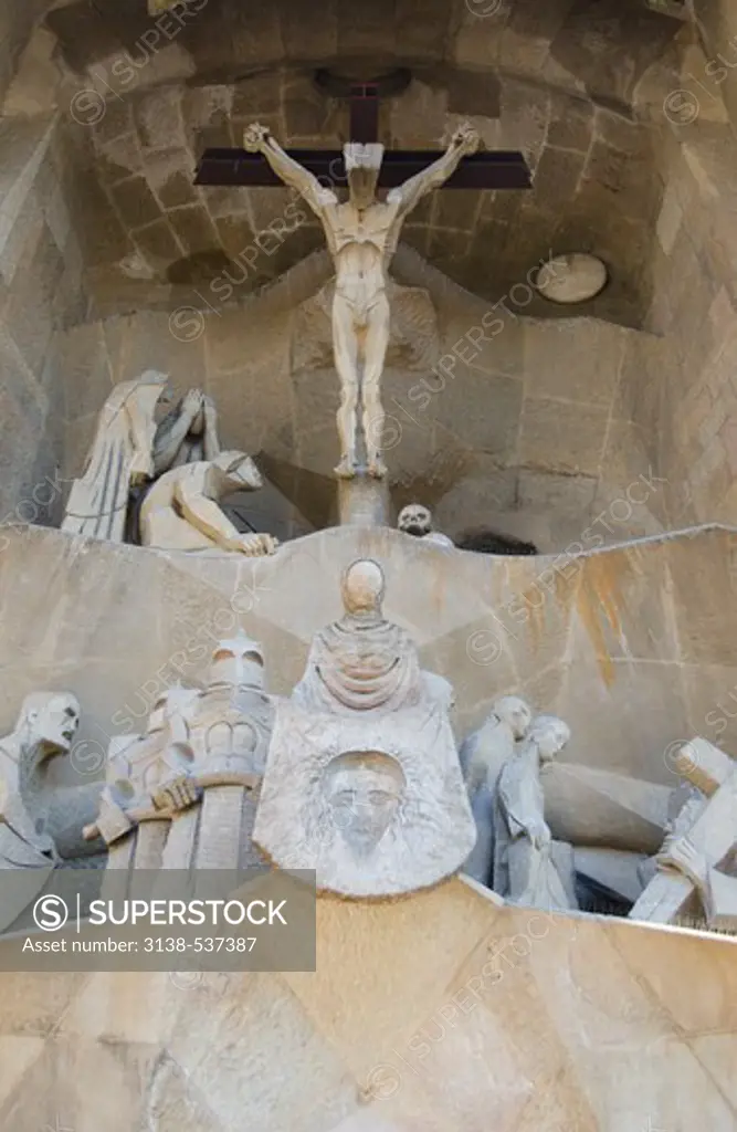 Detail of a church, Sagrada Familia, Barcelona, Catalonia, Spain