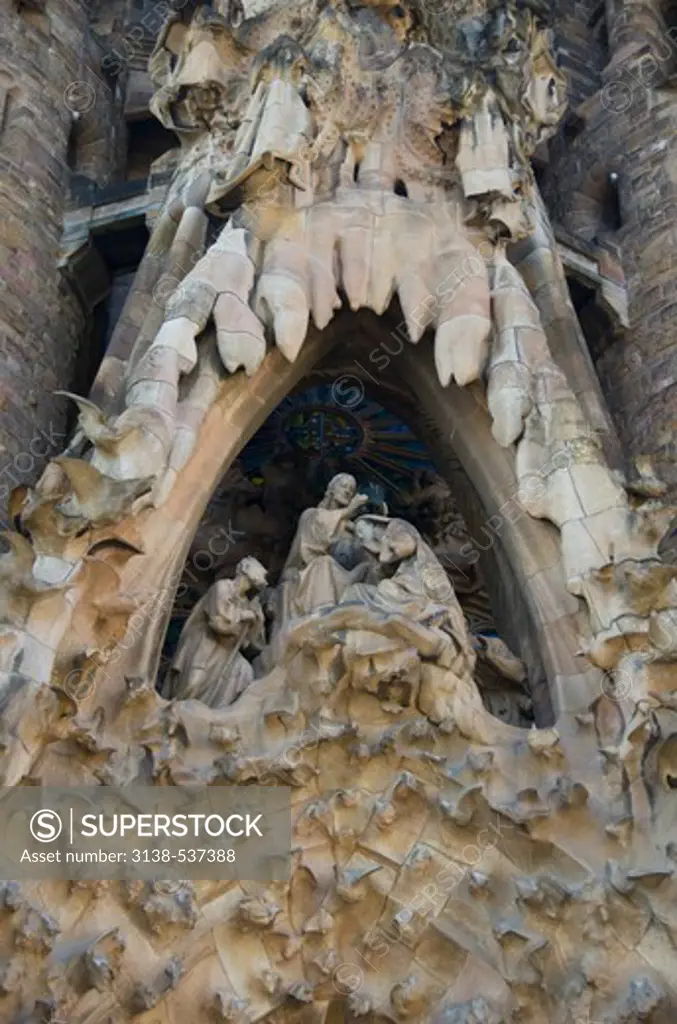 Detail of a church, Sagrada Familia, Barcelona, Catalonia, Spain