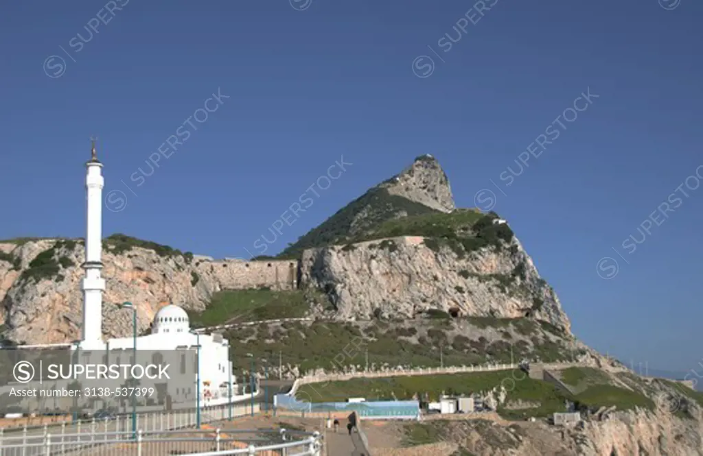 Mosque on a hill, Ibrahim-Al-Ibrahim Mosque, Europa Point, Gibraltar, Spain