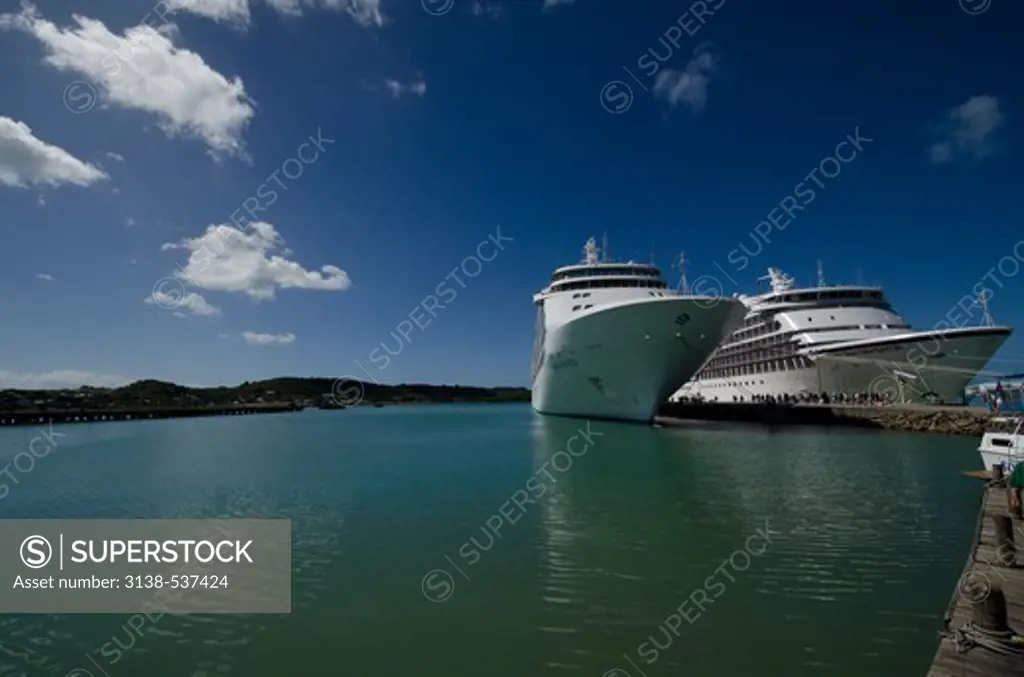 Cruise ships at a harbor, St. John's, Antigua, Antigua and Barbuda