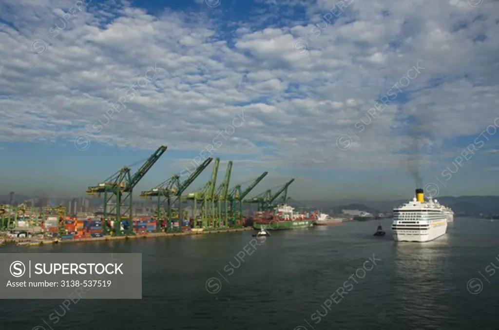 Cruise ship in the ocean, Santos, Sao Paulo, Brazil