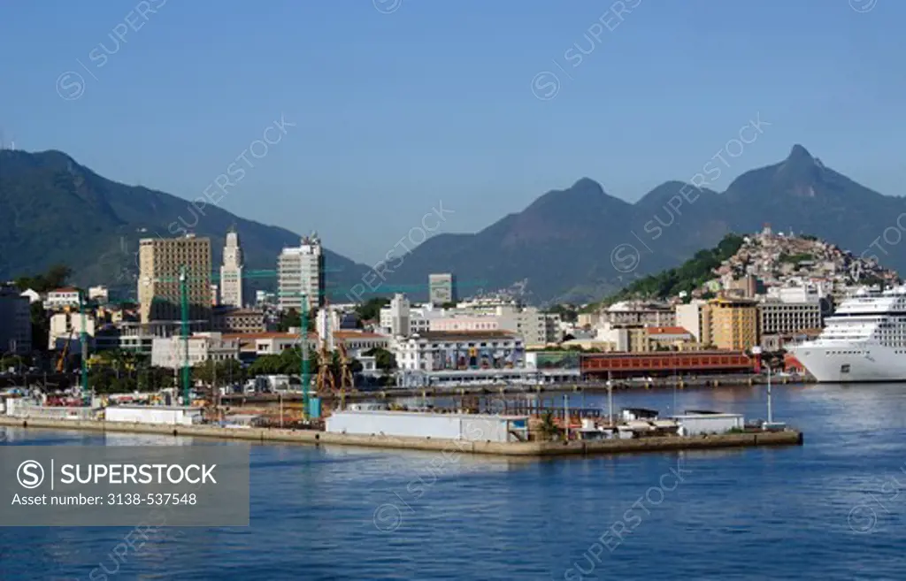 Buildings in a city at the waterfront, Rio De Janeiro, Guanabara Bay, Brazil