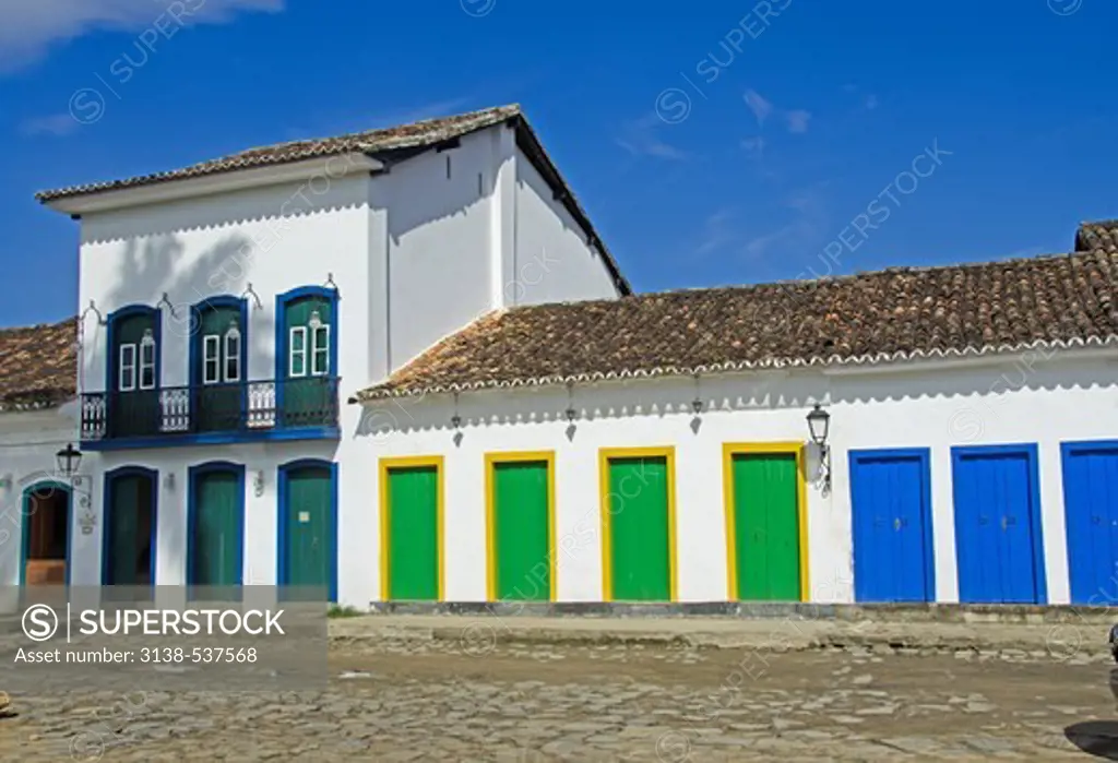 Traditional houses at an old colonial town, Paraty, Rio De Janeiro, Brazil