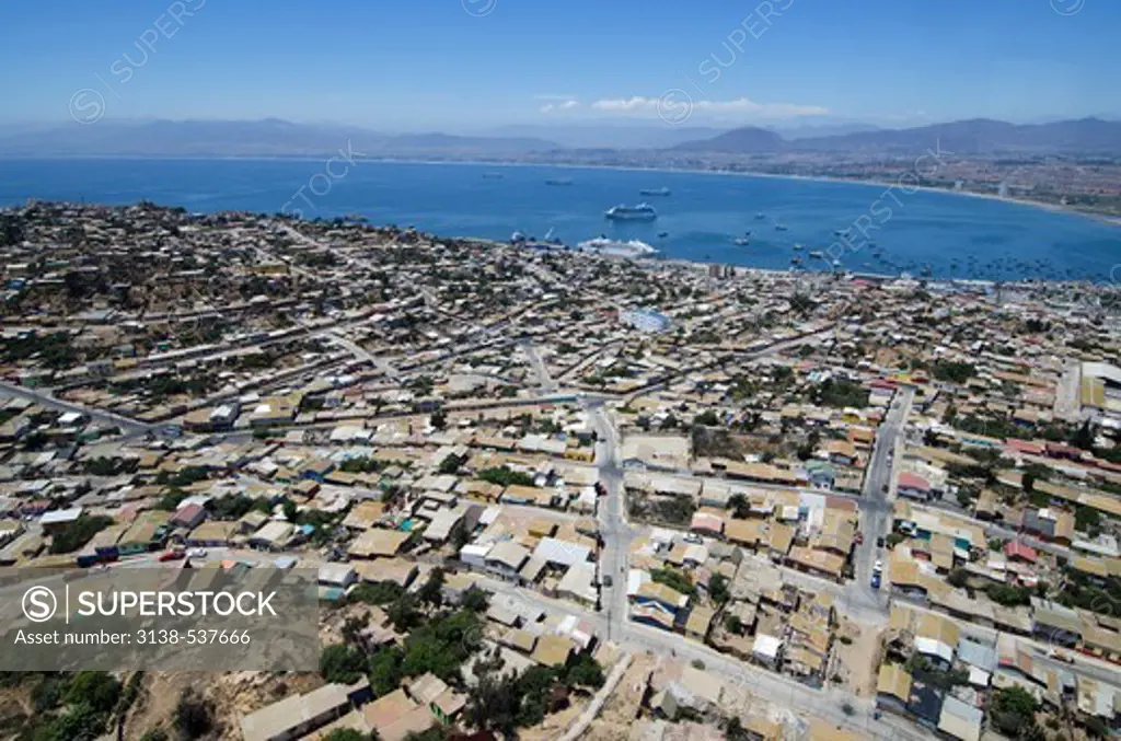 Aerial view of a cityscape, Coquimbo, Elqui Province, Coquimbo Region, Chile