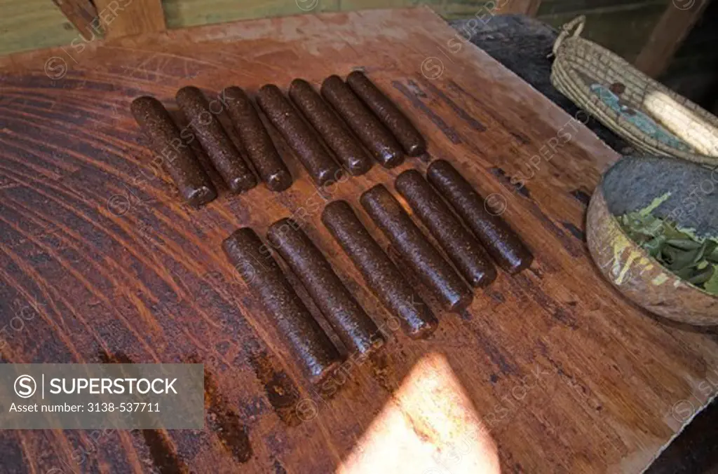 Close-up of chocolate being prepared, St. Lucia