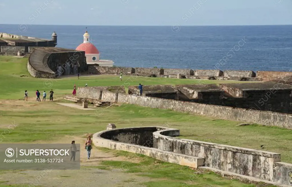 Castle at waterfront, Morro Castle, San Juan, Puerto Rico