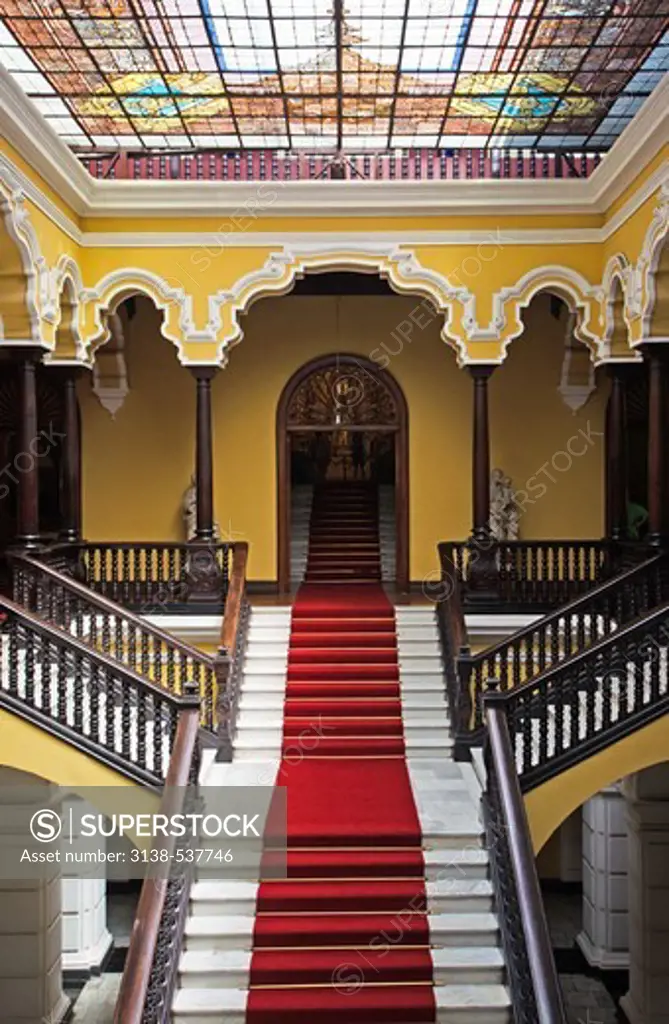 Interiors of a palace, Archbishop's Palace of Lima, Plaza-De-Armas, Lima, Peru