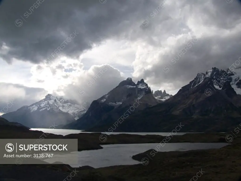 Clouds over mountains, Torres del Paine National Park, Patagonia, Chile