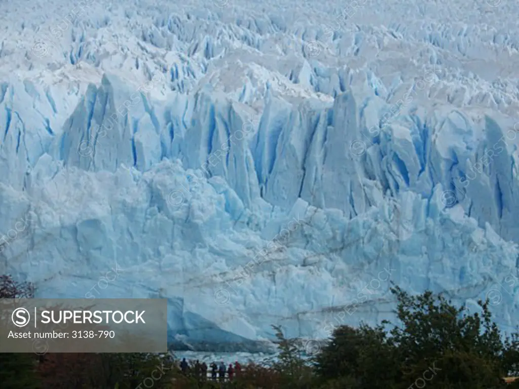 High angle view of a glacier, Perito Moreno Glacier, Argentine Glaciers National Park, El Calafate, Santa Cruz, Patagonia, Argentina