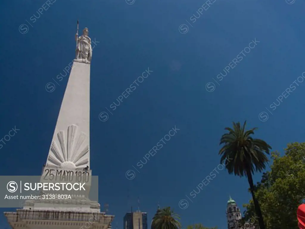 Low angle view of a monument, Piramide de Mayo, Plaza de Mayo, Buenos Aires, Argentina