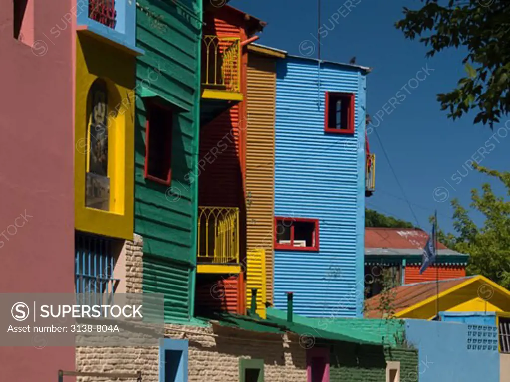 Low angle view of buildings, La Boca, Buenos Aires, Argentina