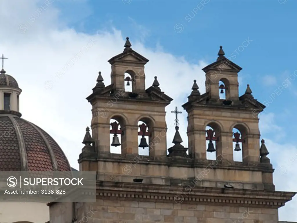 Bell tower of a church, Bolivar Square, Bogota, Colombia