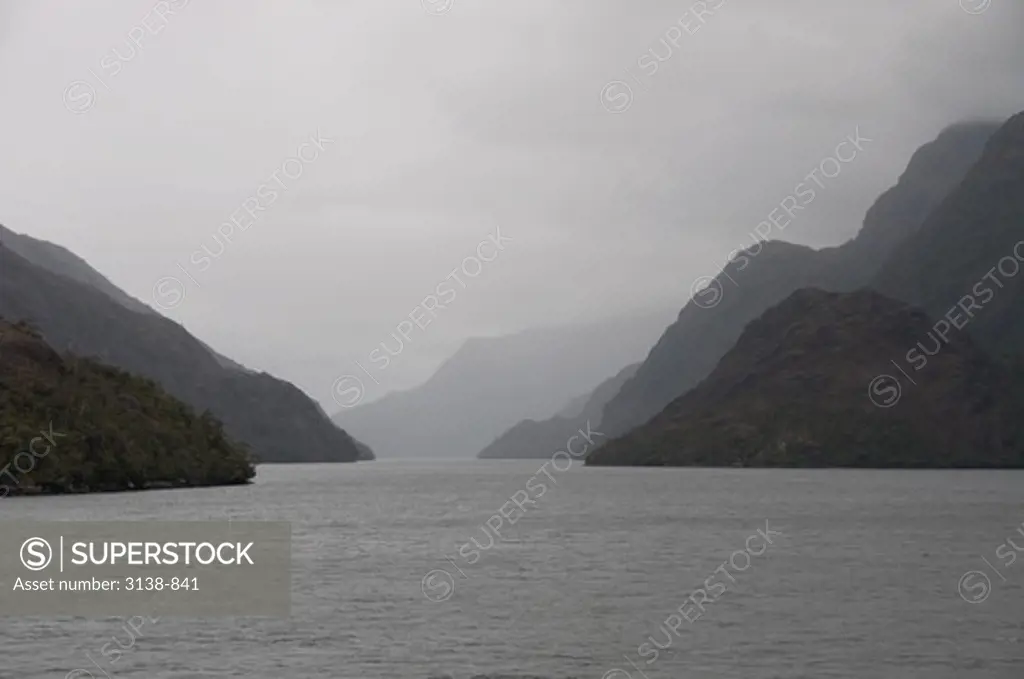 Fjord passing through mountains, Chile