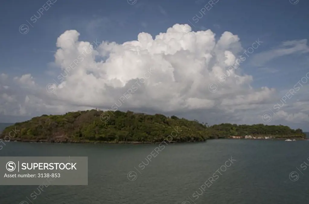 Clouds over an island, Guyana