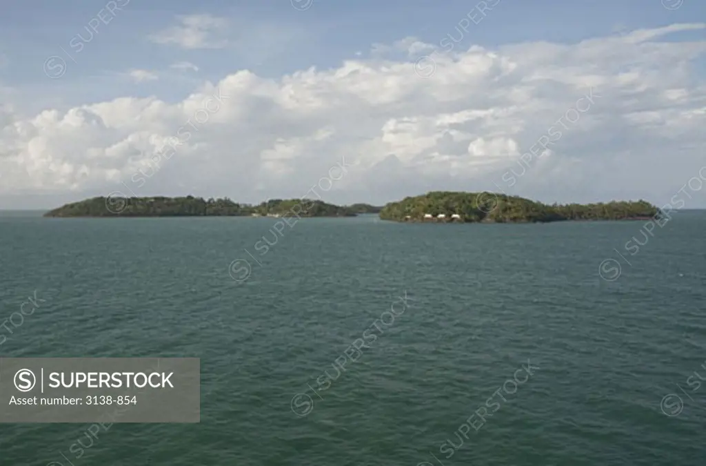 Clouds over an island, Devil's Island, French Guiana