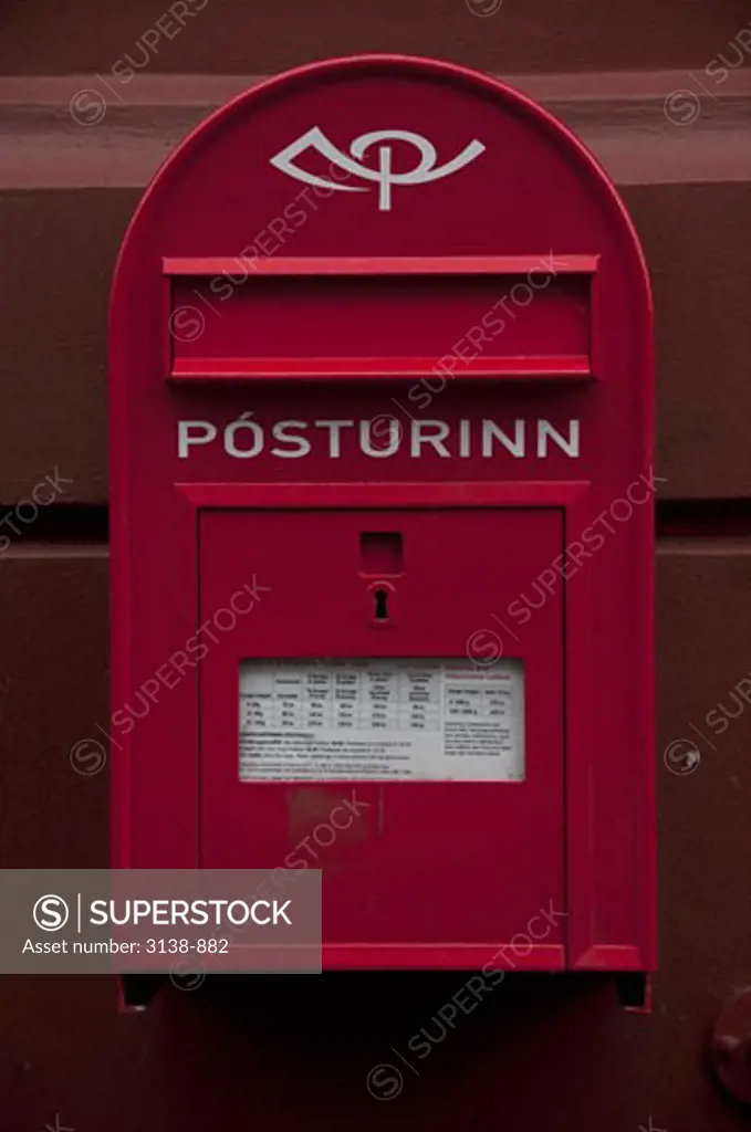 Close-up of a mailbox, Reykjavik, Iceland