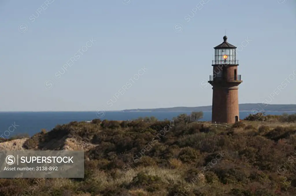 Lighthouse on the coast, Aquinnah lighthouse, Aquinnah, Martha's Vineyard, Massachusetts, USA